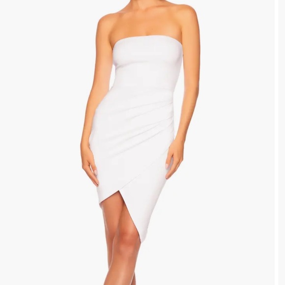 Susana Monaco Strapless Side Pleat Dress in Sugar Large L - Picture 1 of 6